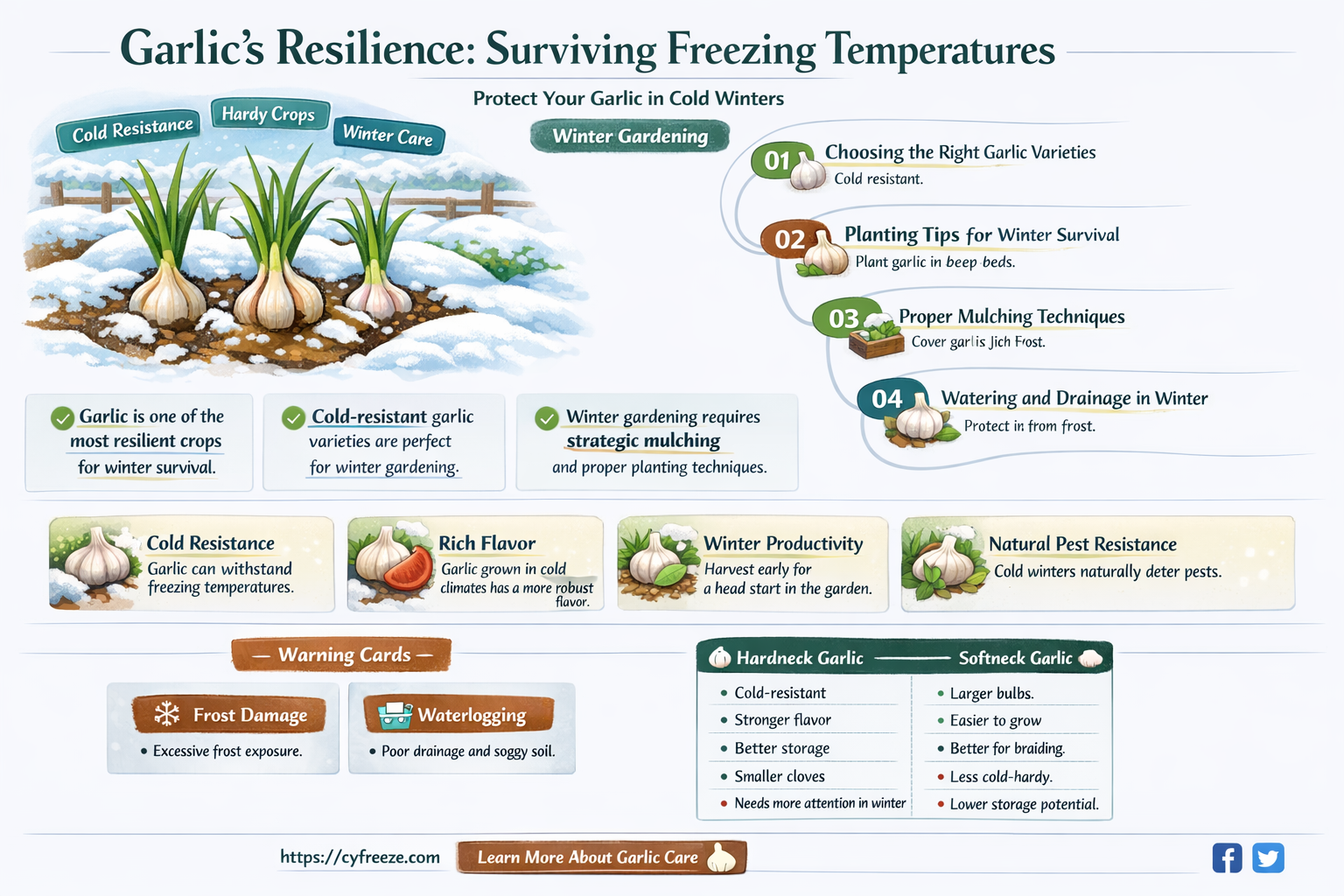 can garlic survive freezing temperatures
