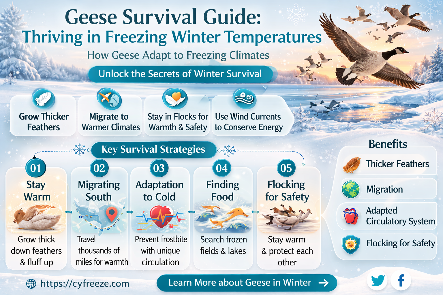 can geese survive freezing temperatures
