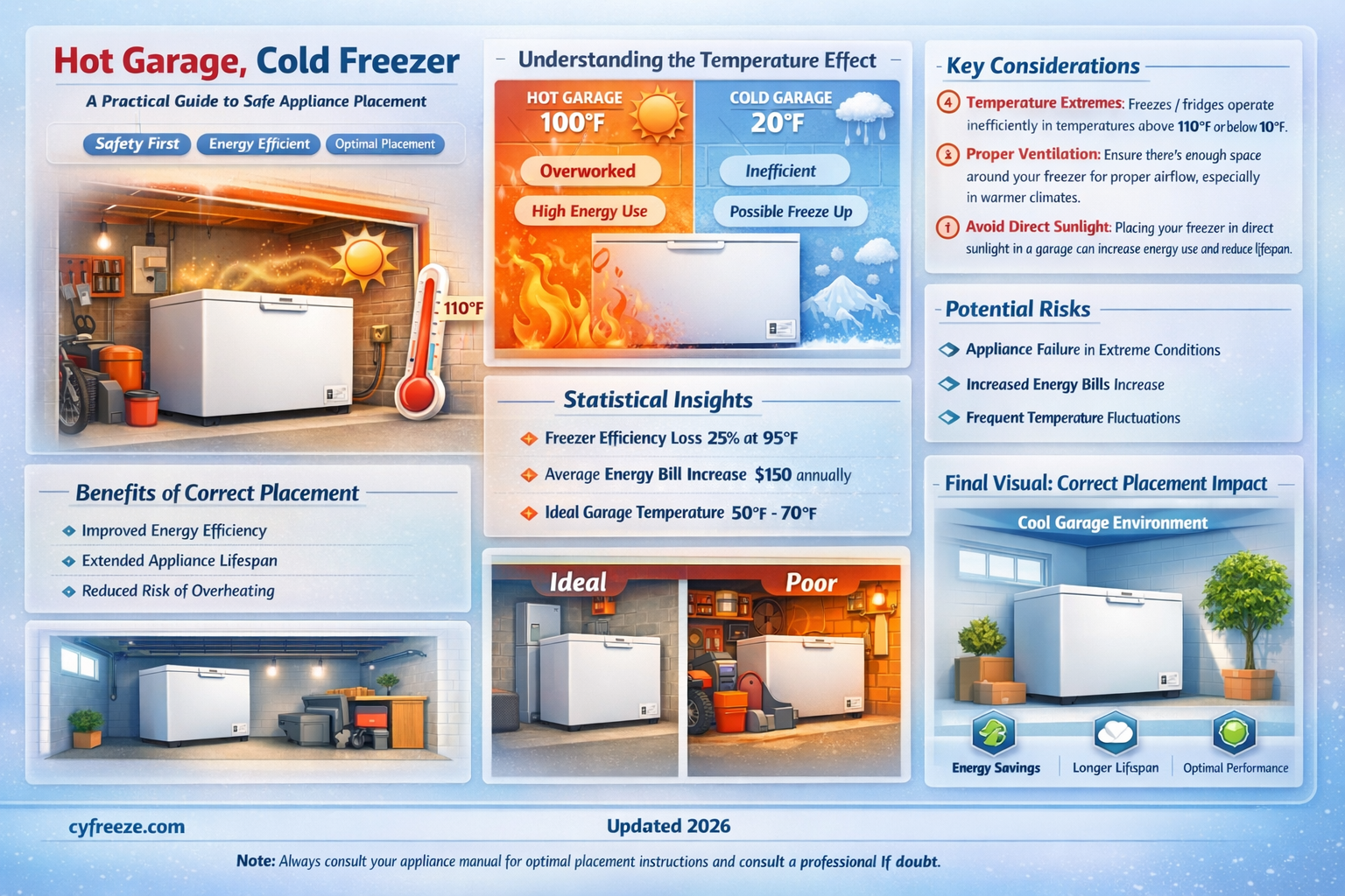 can i put a freezer in my hot garage