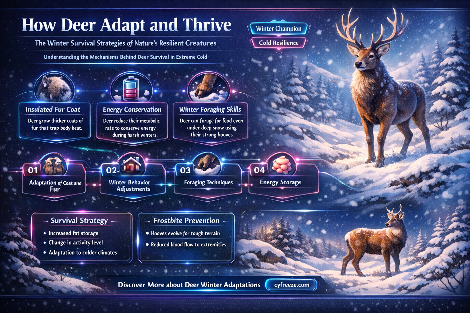 can deer survive in freezing temperatures