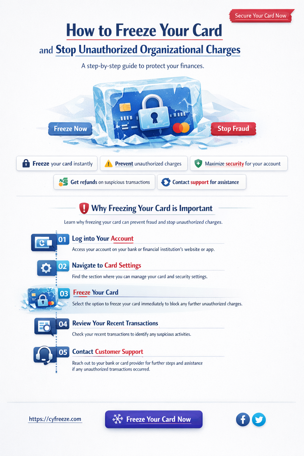 can i freeze and organizations use of my card