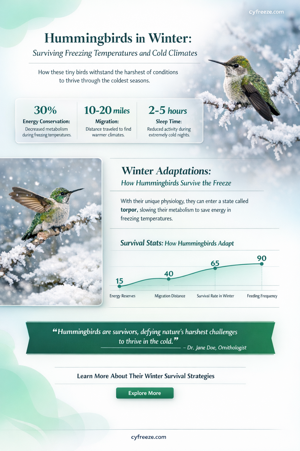can hummingbirds survive freezing temperatures