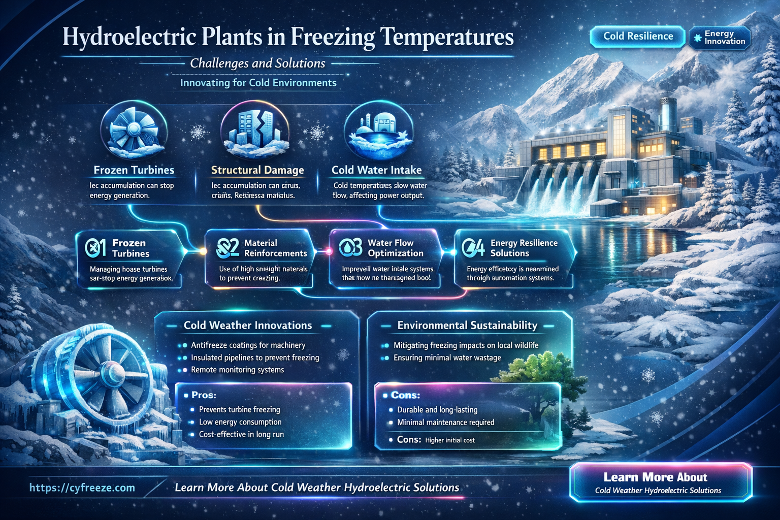 can hydroelectric plants operate in freezing temperatures