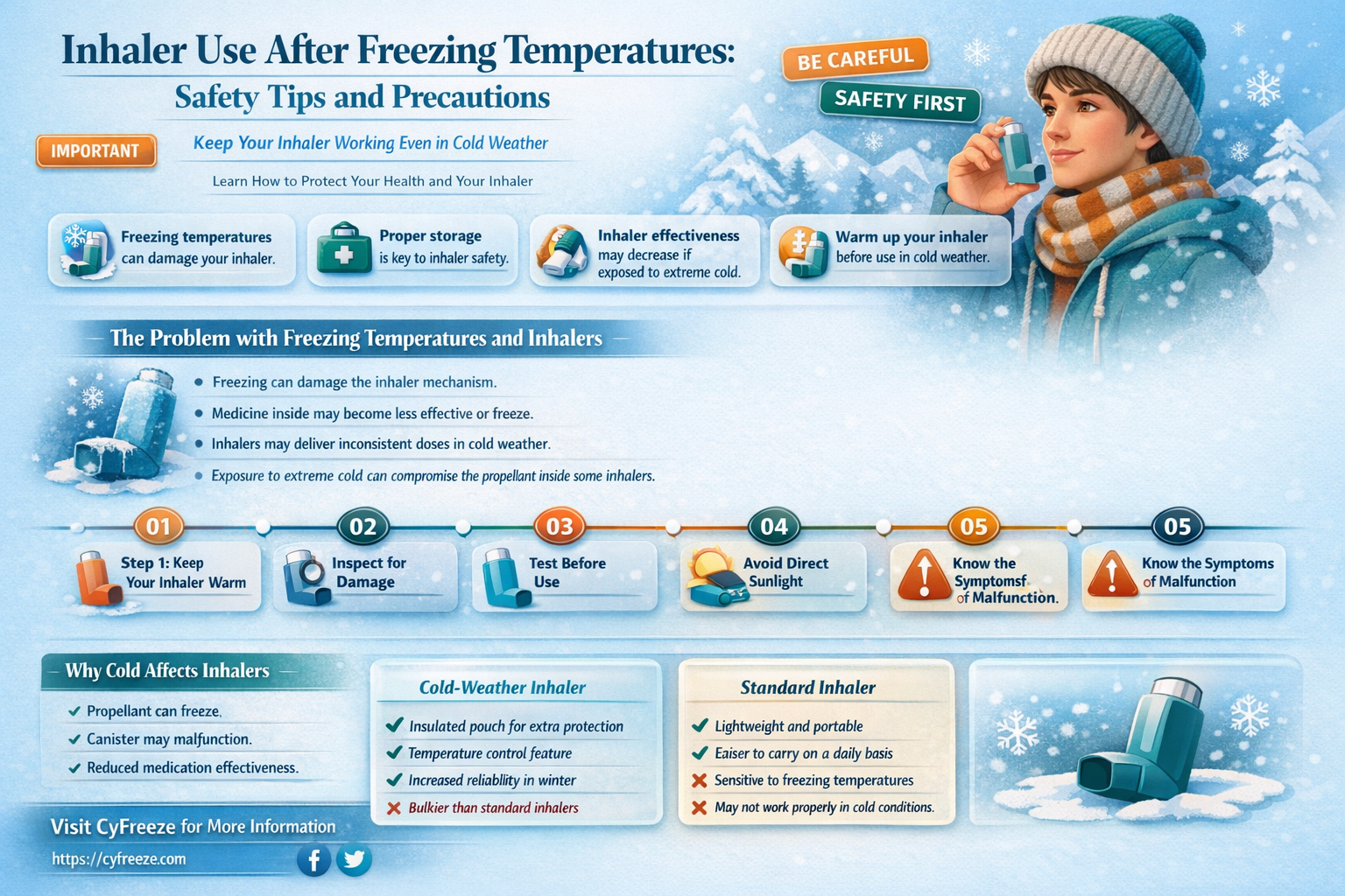 can i use an inhaler after exposed to freezing