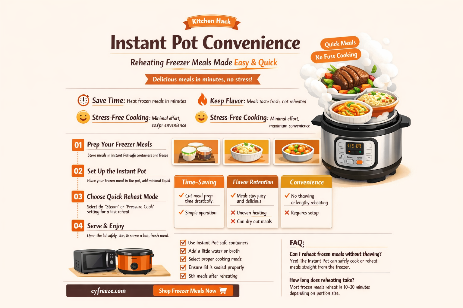 can an instant pot be used to heat freezer meals