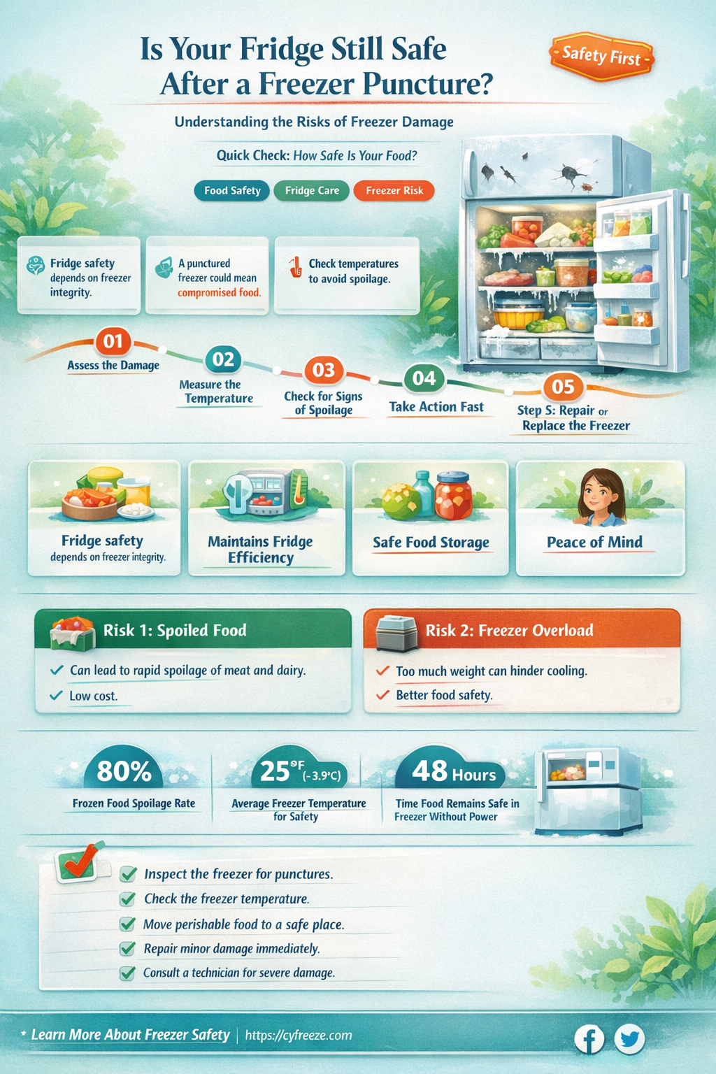 can i still use fridge if i puctured freezer
