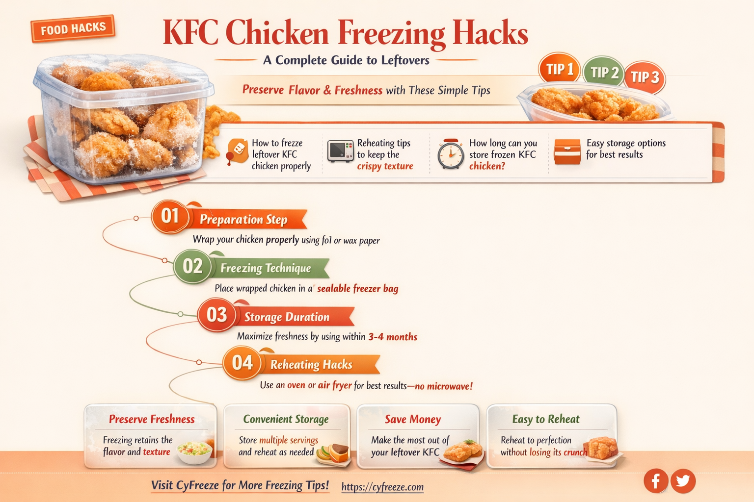 can i freeze kfc chicken