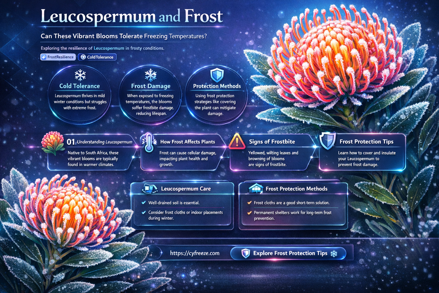 can leucospermum survive freezing temperatures