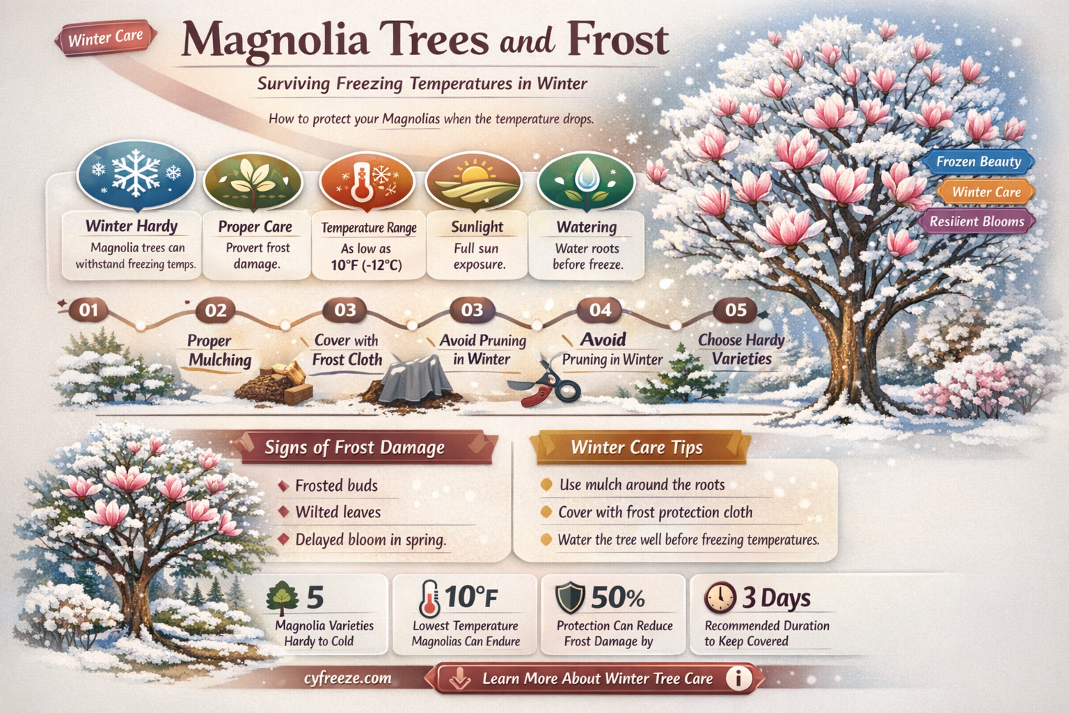 can magnolia trees survive freezing temperatures