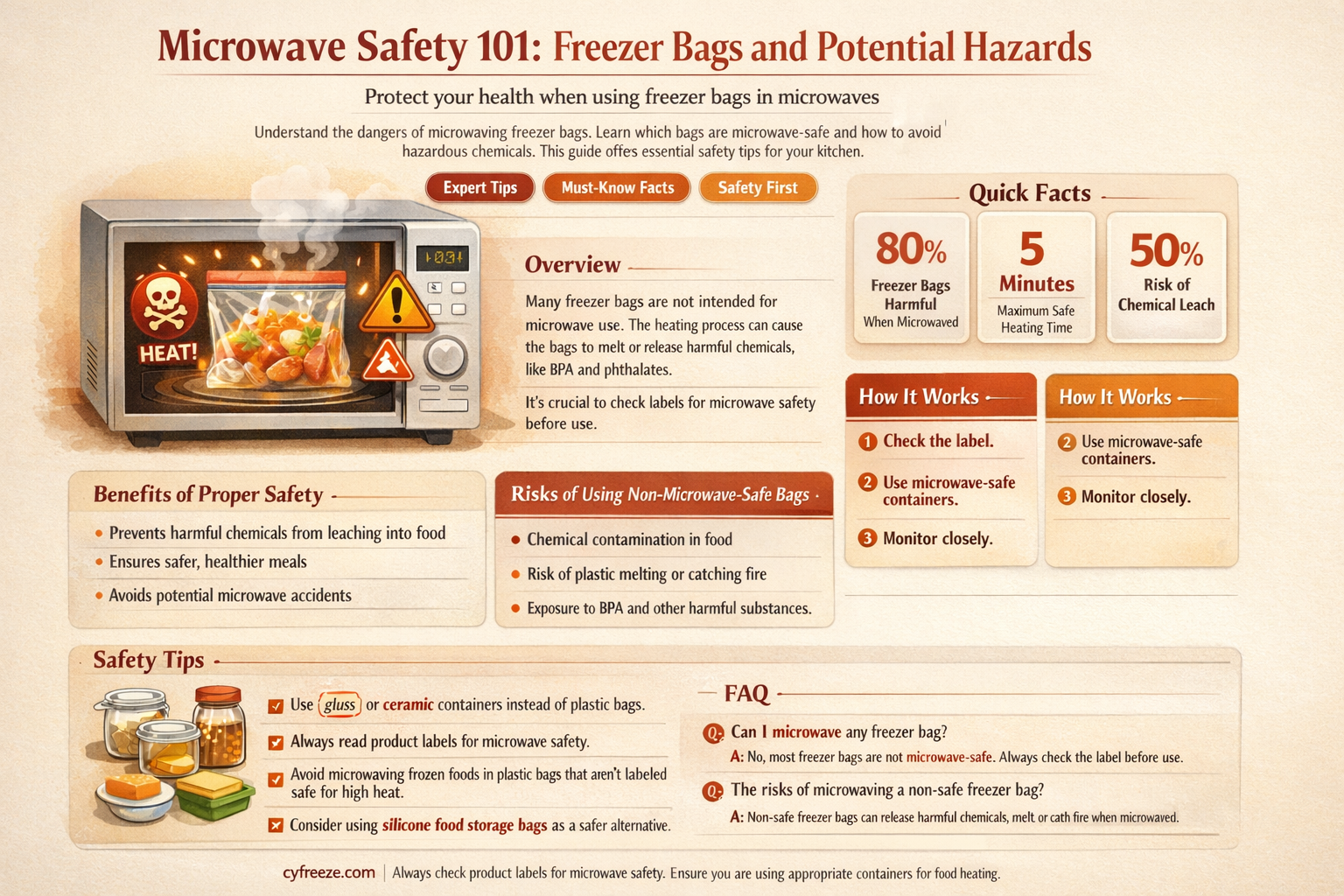 can i put a freezer bag in the microwave
