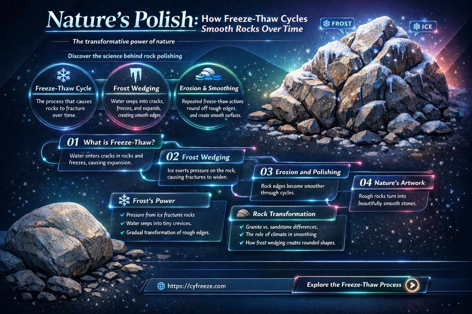 can freezing a nd thawing make rocks smooth