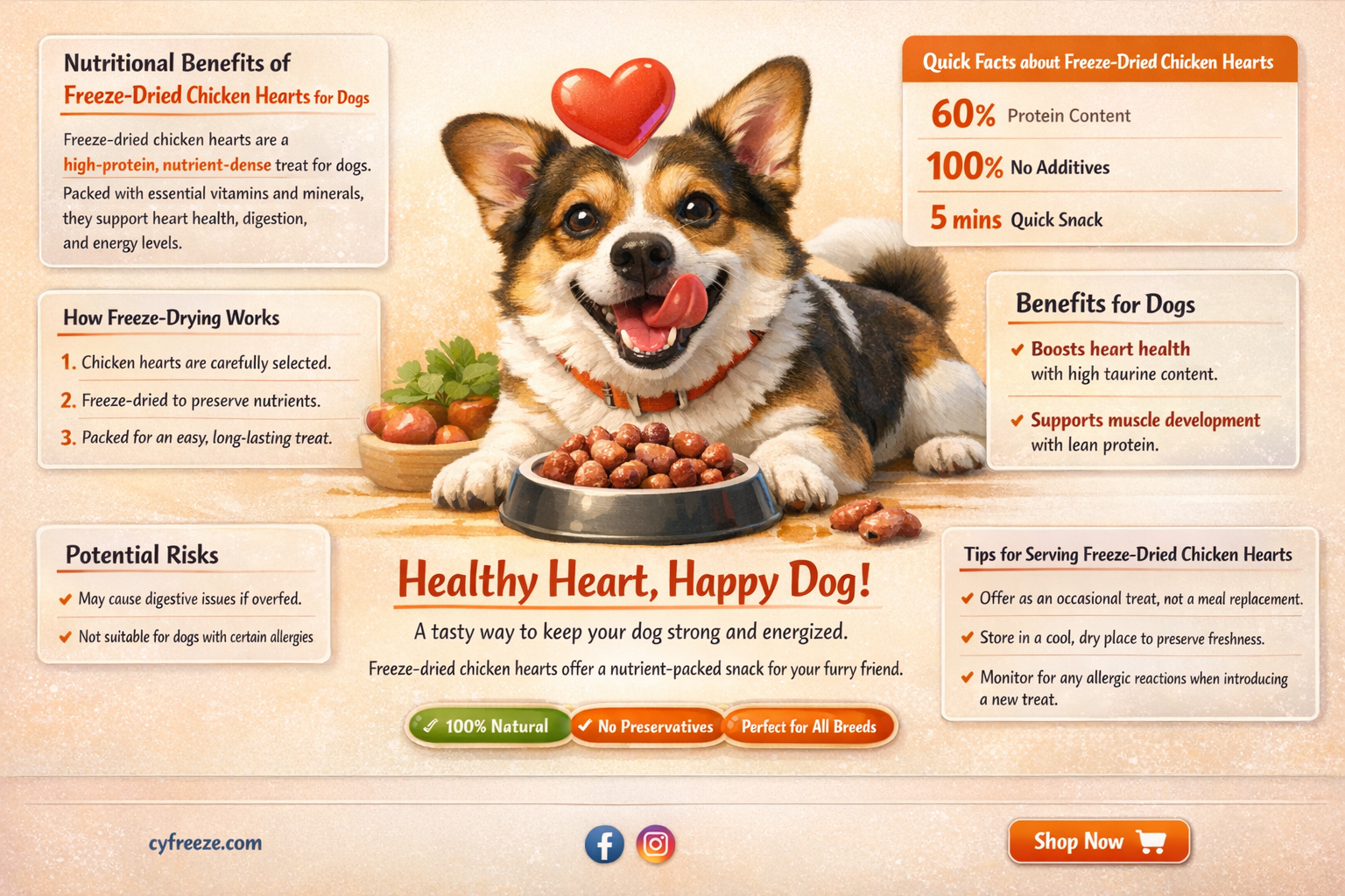 are freeze dried chicken hearts good for dogs