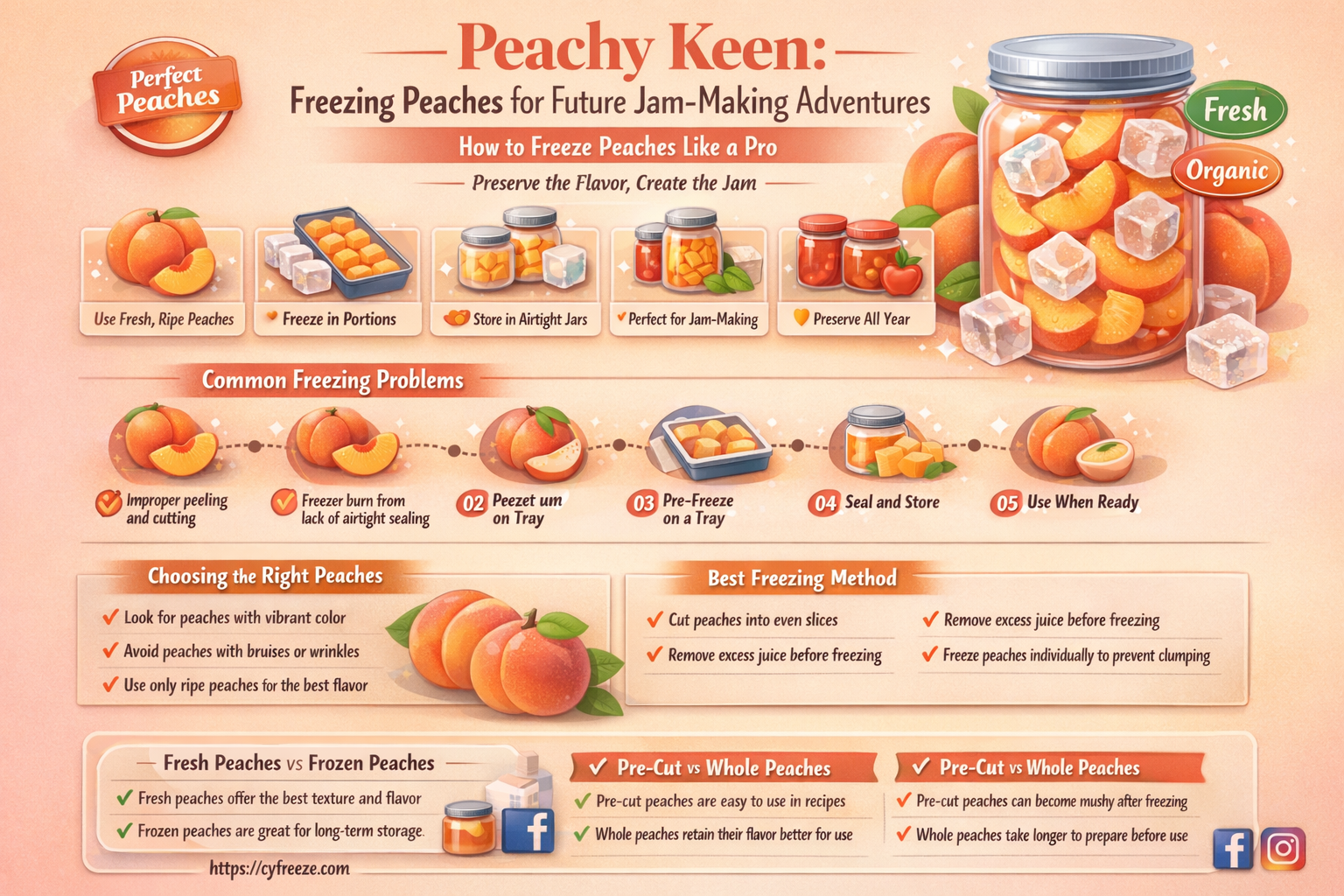 can i freeze peaches to make jam later