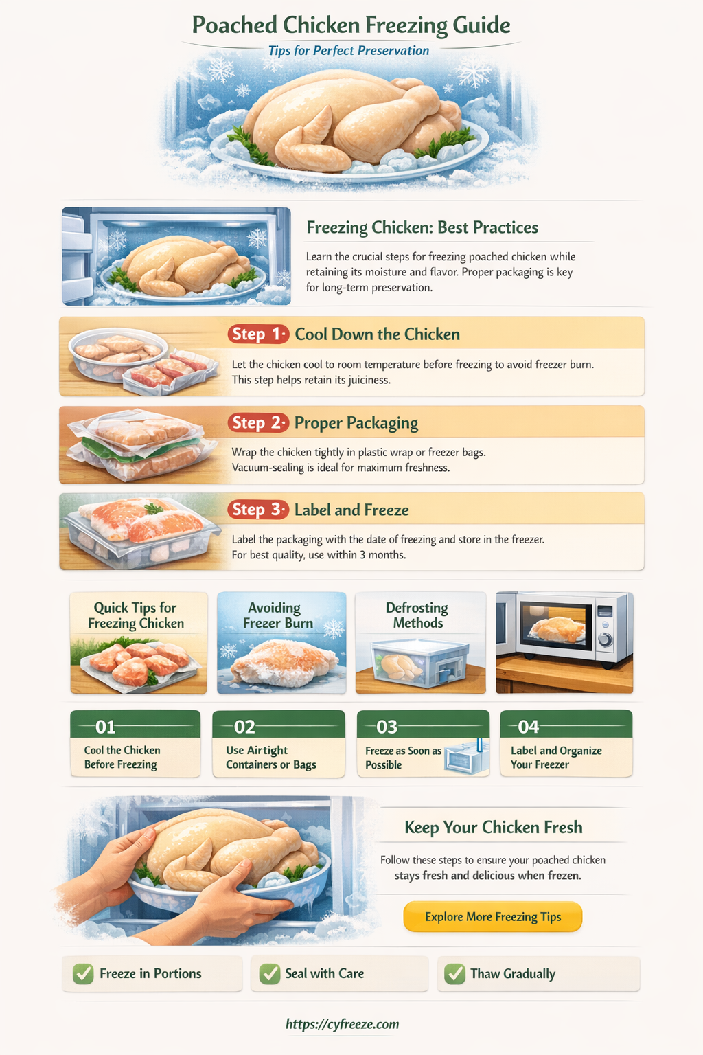 can i freeze poached chicken