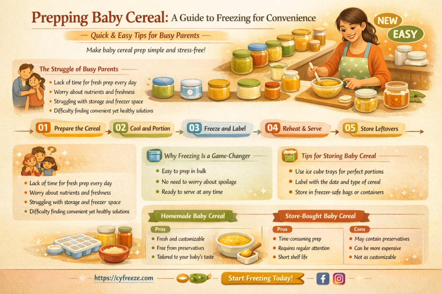 can i make baby cereal ahead and freeze