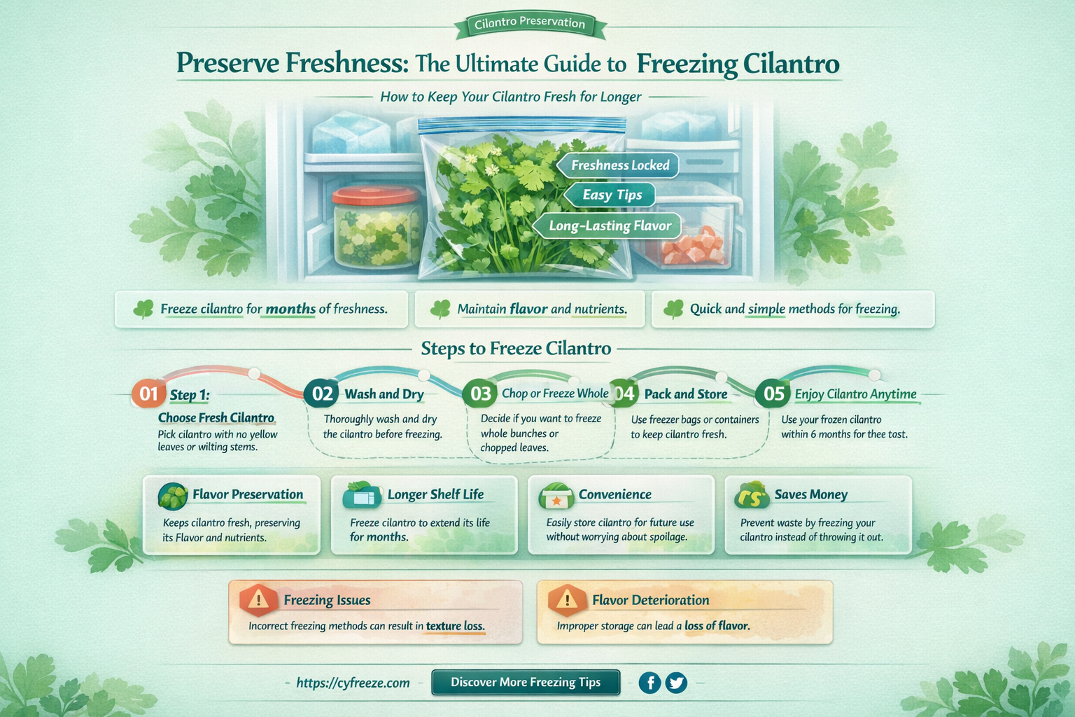 can i freeze fresh cilantro