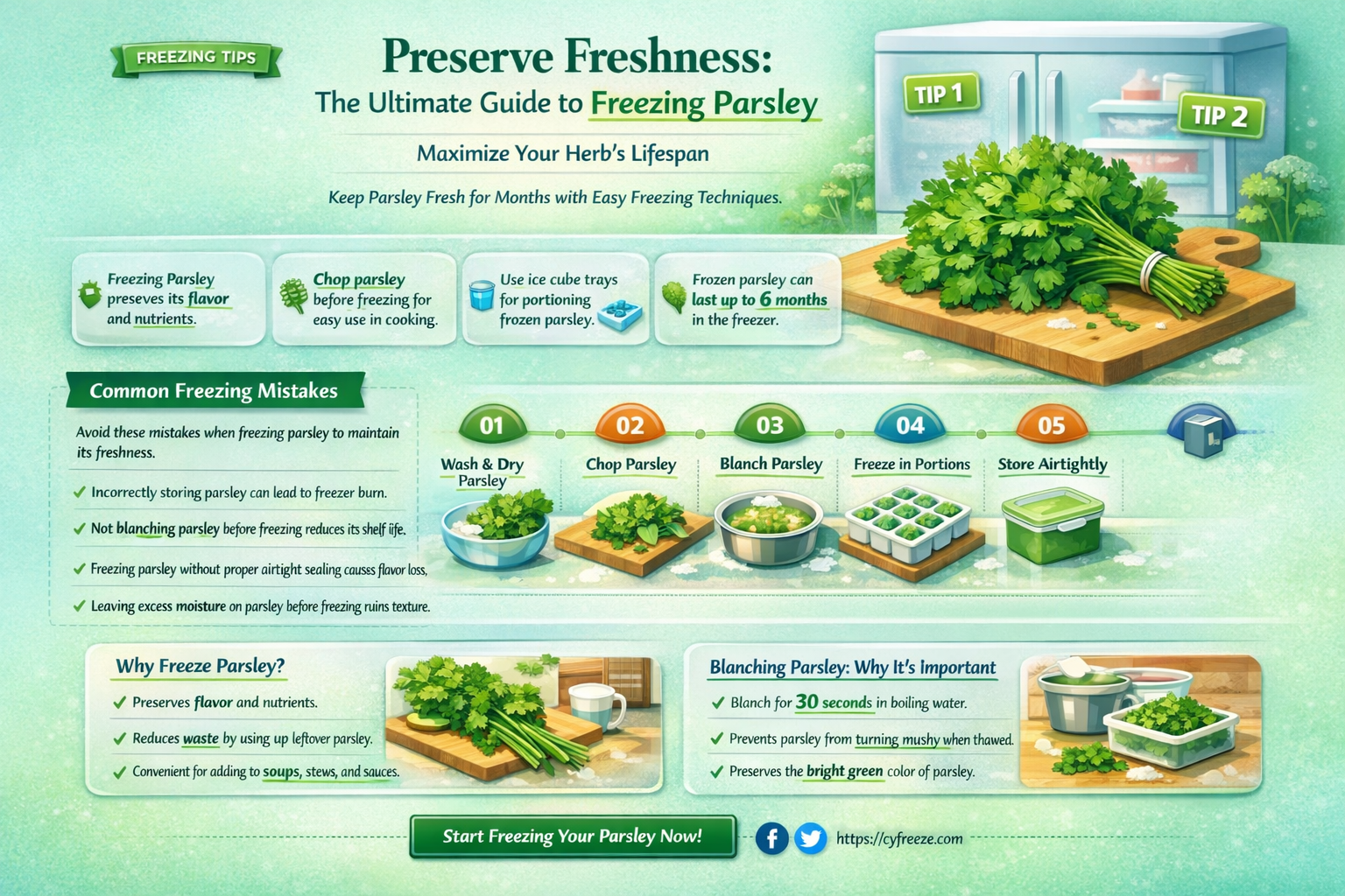 can i freeze fresh parsley