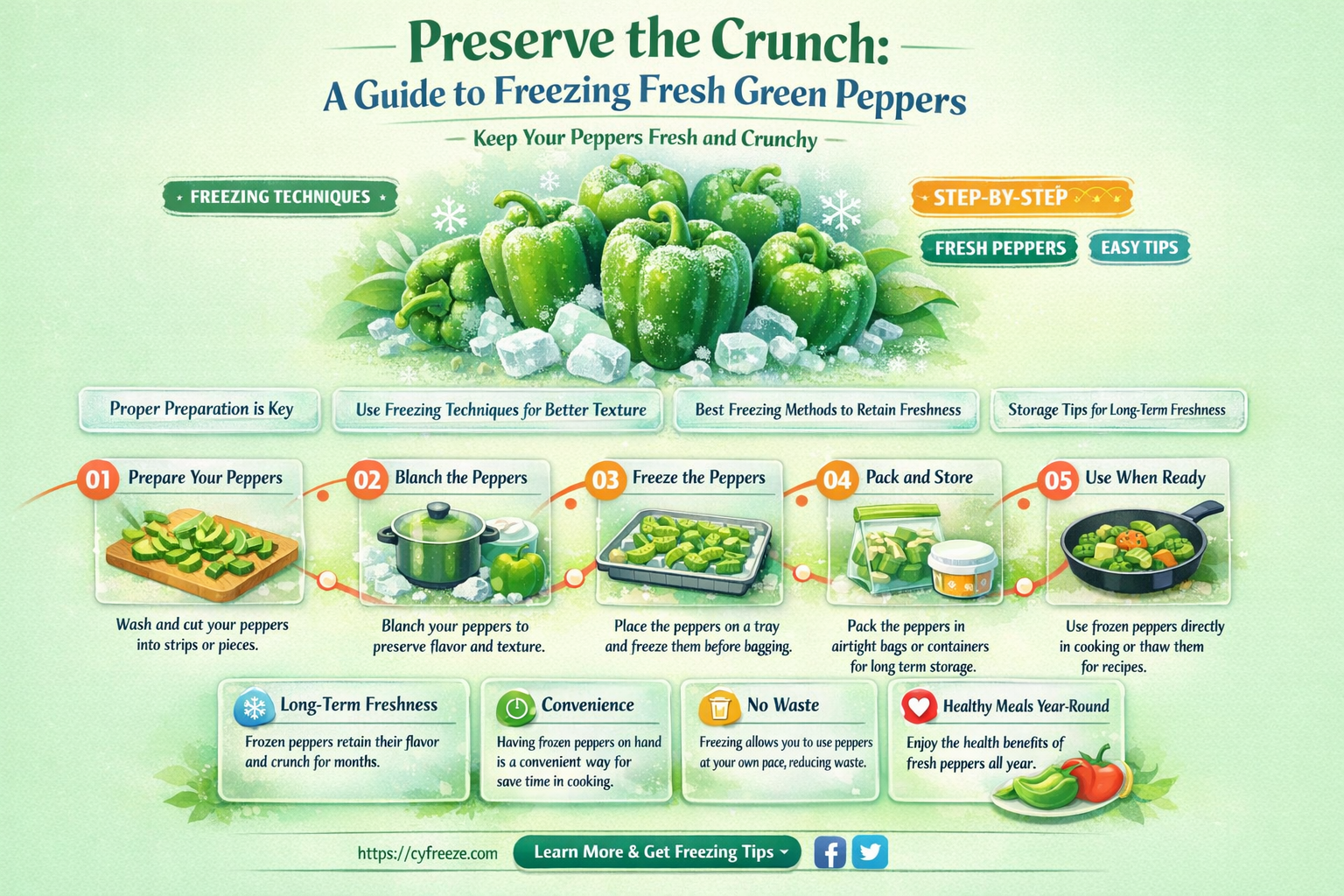 can i freeze fresh green peppers