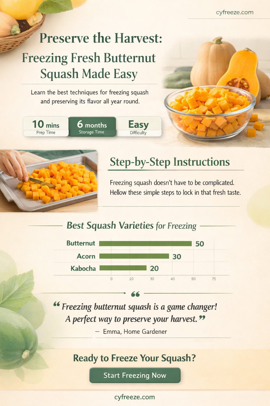 can i freeze fresh butternut squash