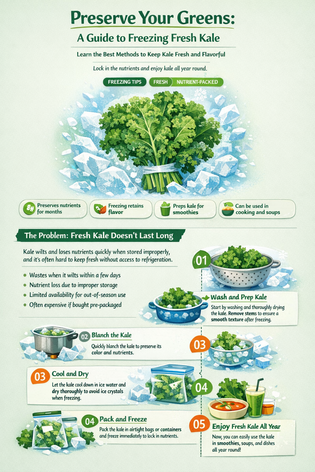 can i freeze fresh kale