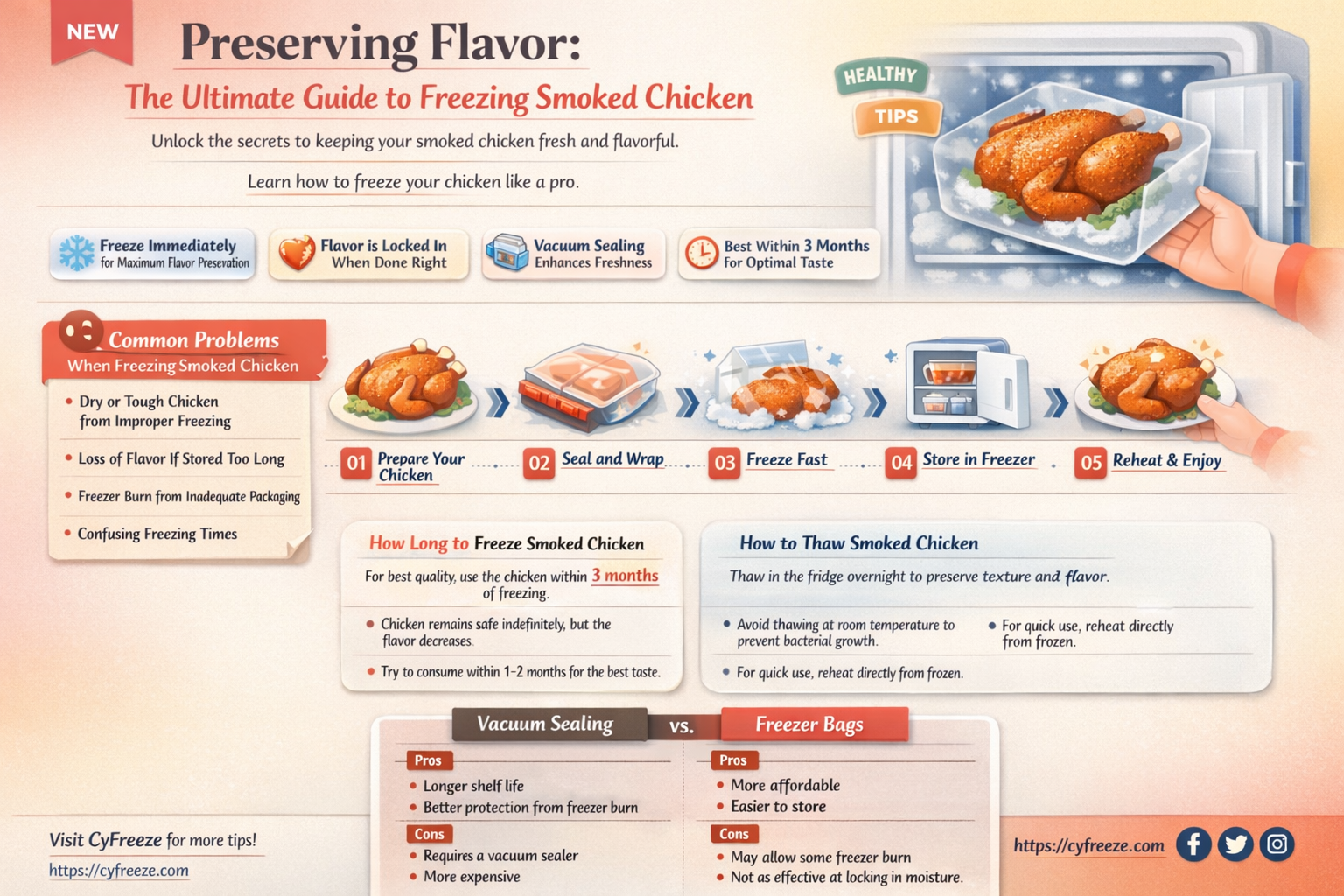 can i freeze smoked chicken