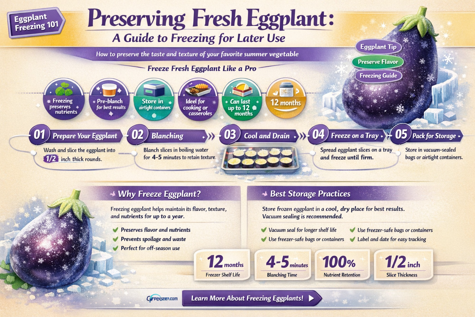 can i freeze fresh eggplant