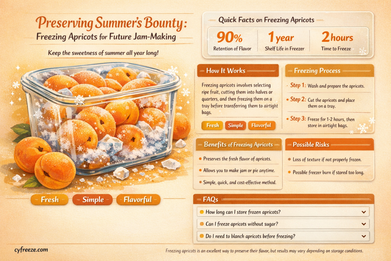 can i freeze apricots to make jam later