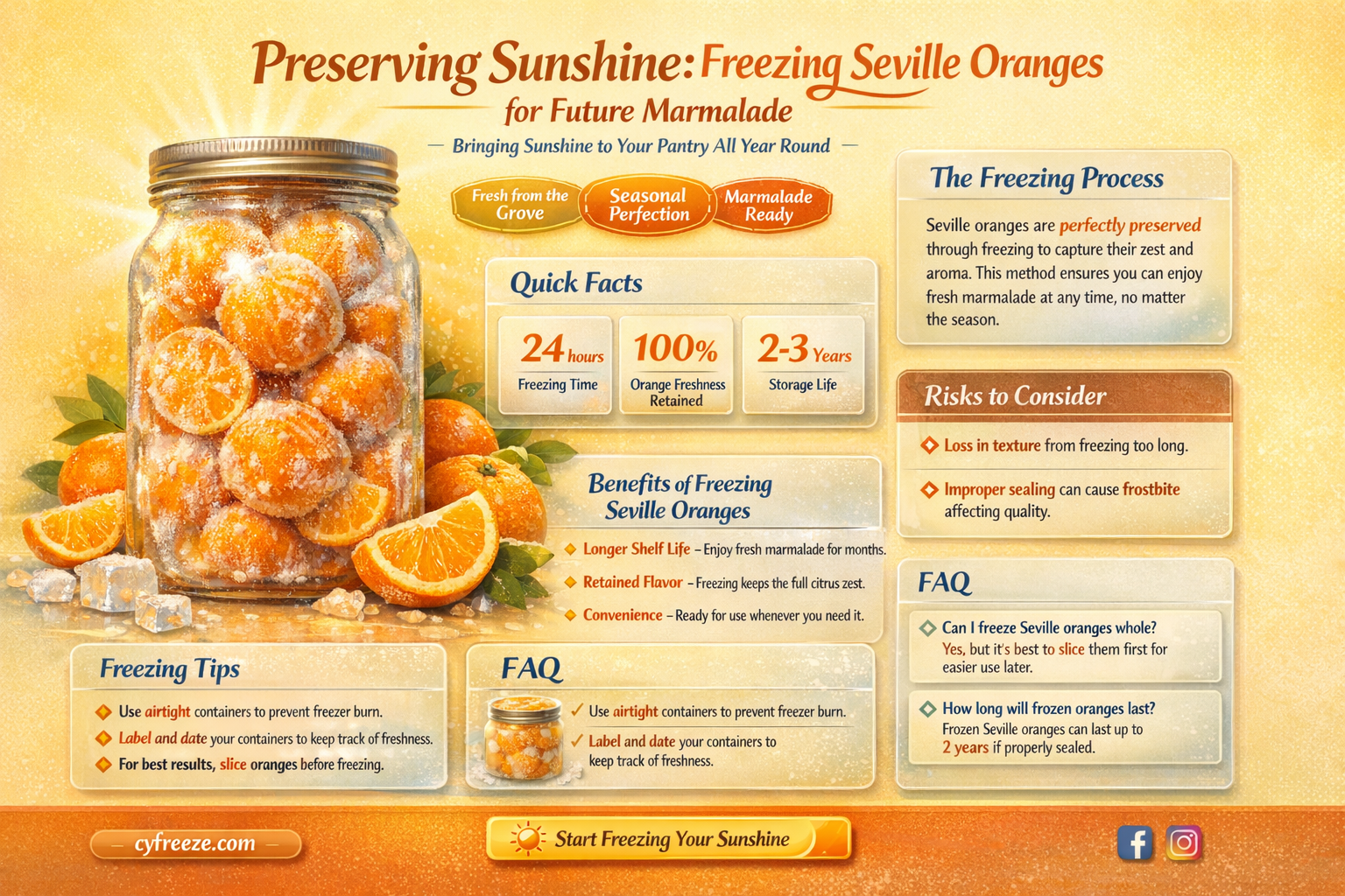 can i freeze seville oranges to make marmalade later