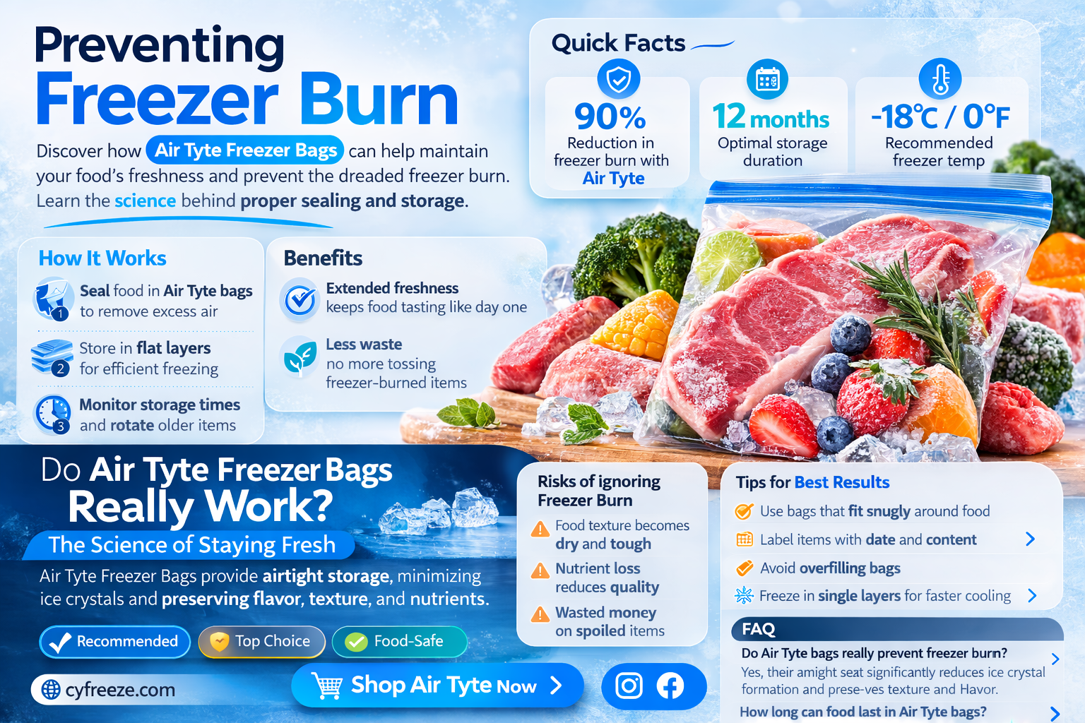 can air tyte freezer bacgs get freezer burned
