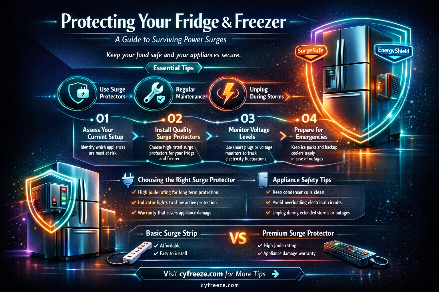 can a fridge or freezer be effected by a surge