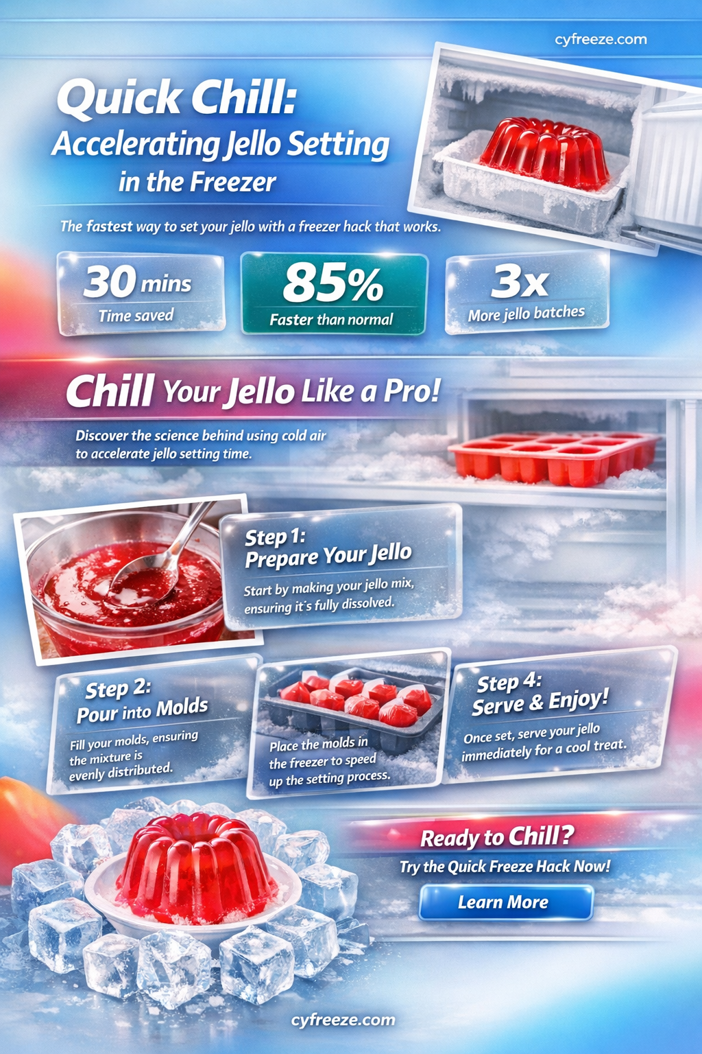 can i put jello in the freezer to set faster