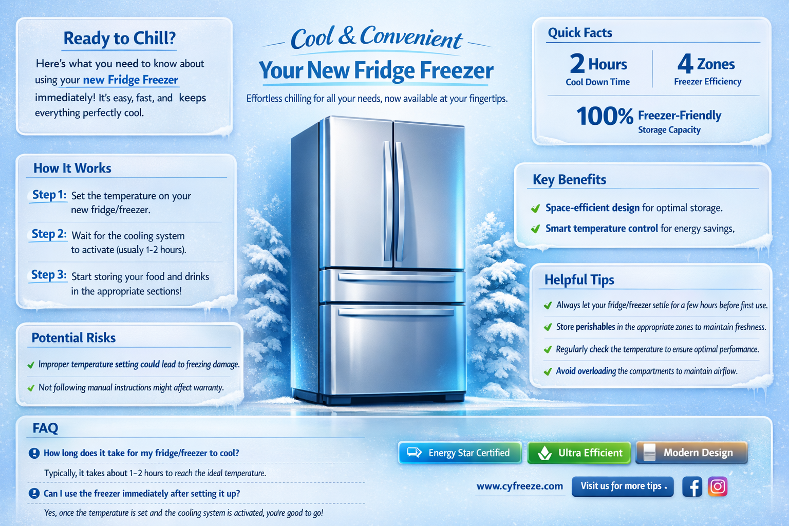 can i use a fridge freezer straight away