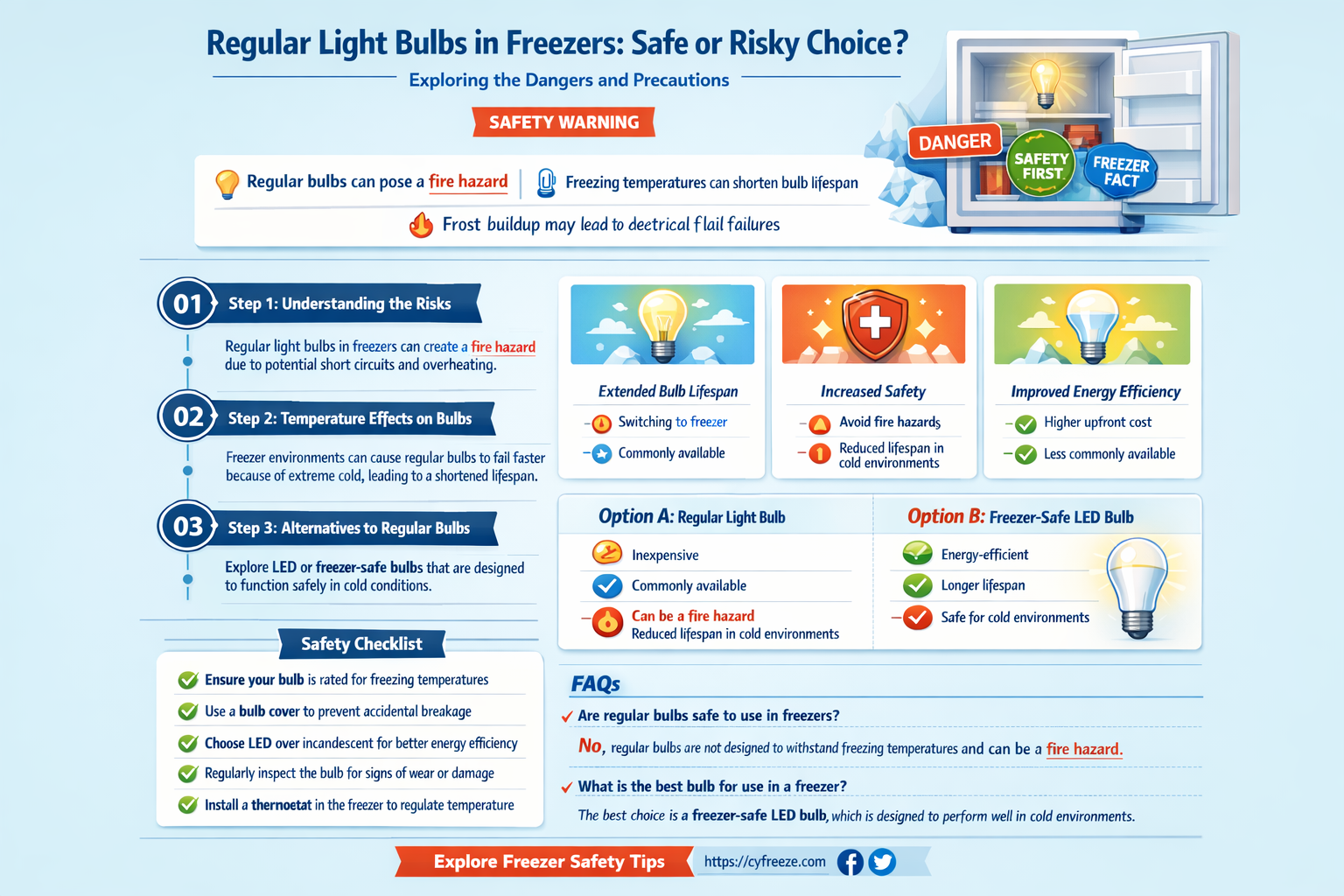 can i use a regular light bulb in my freezer
