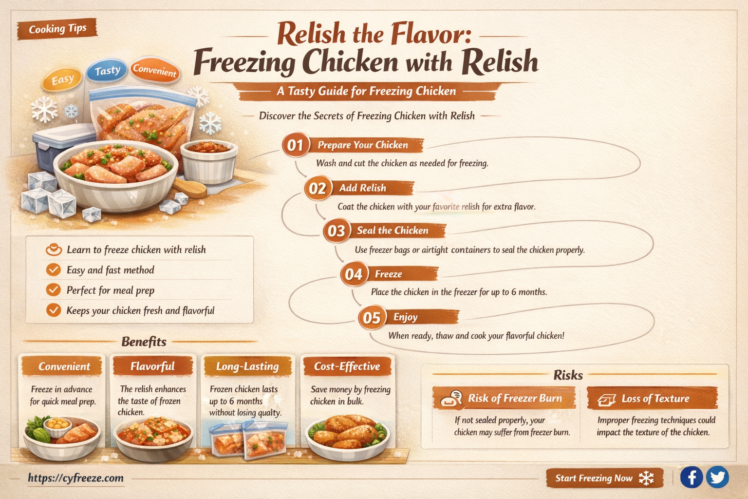can i freeze chicken with relish