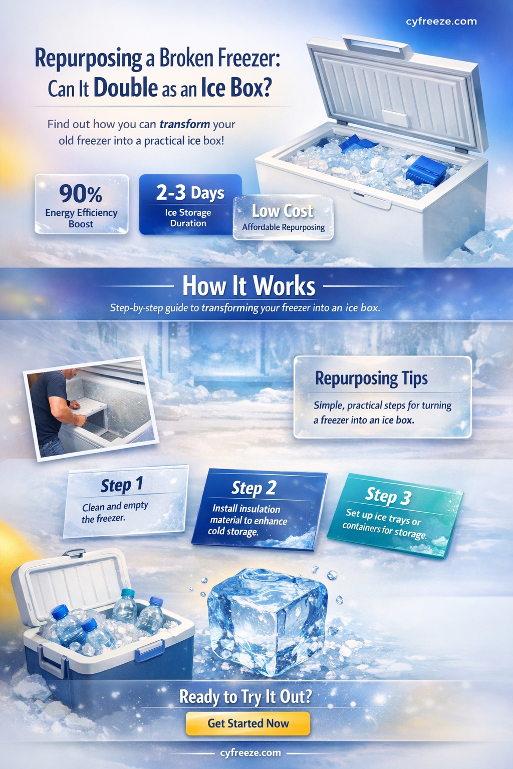 can i use a non fuctioning freezer as anice box