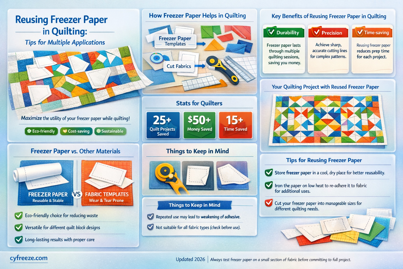 can freezer paper be used more than once in quilting