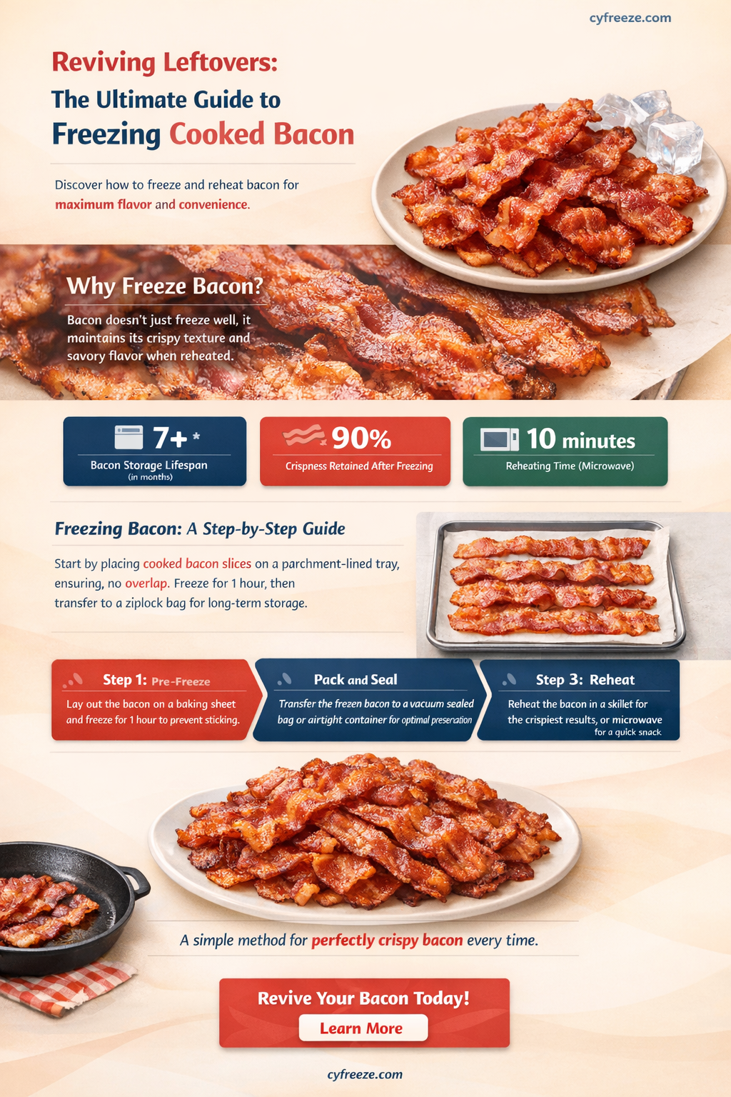 can freeze cooked bacon