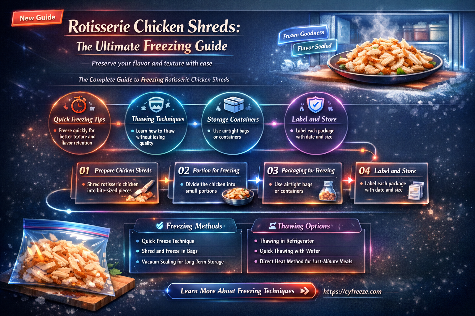 can i freeze rotisserie chicken shred