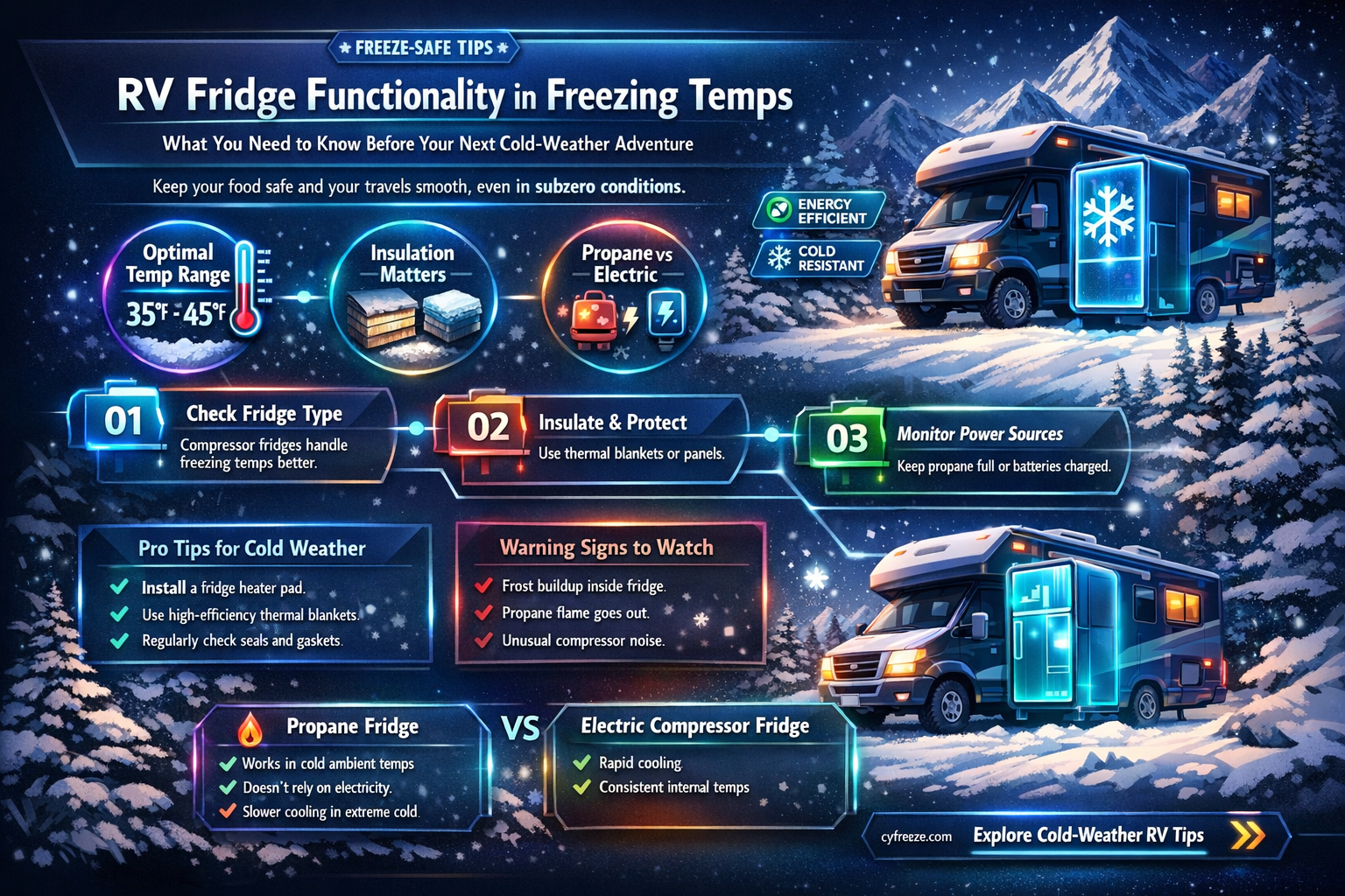 can a rv fridge work in below freezing temperatures