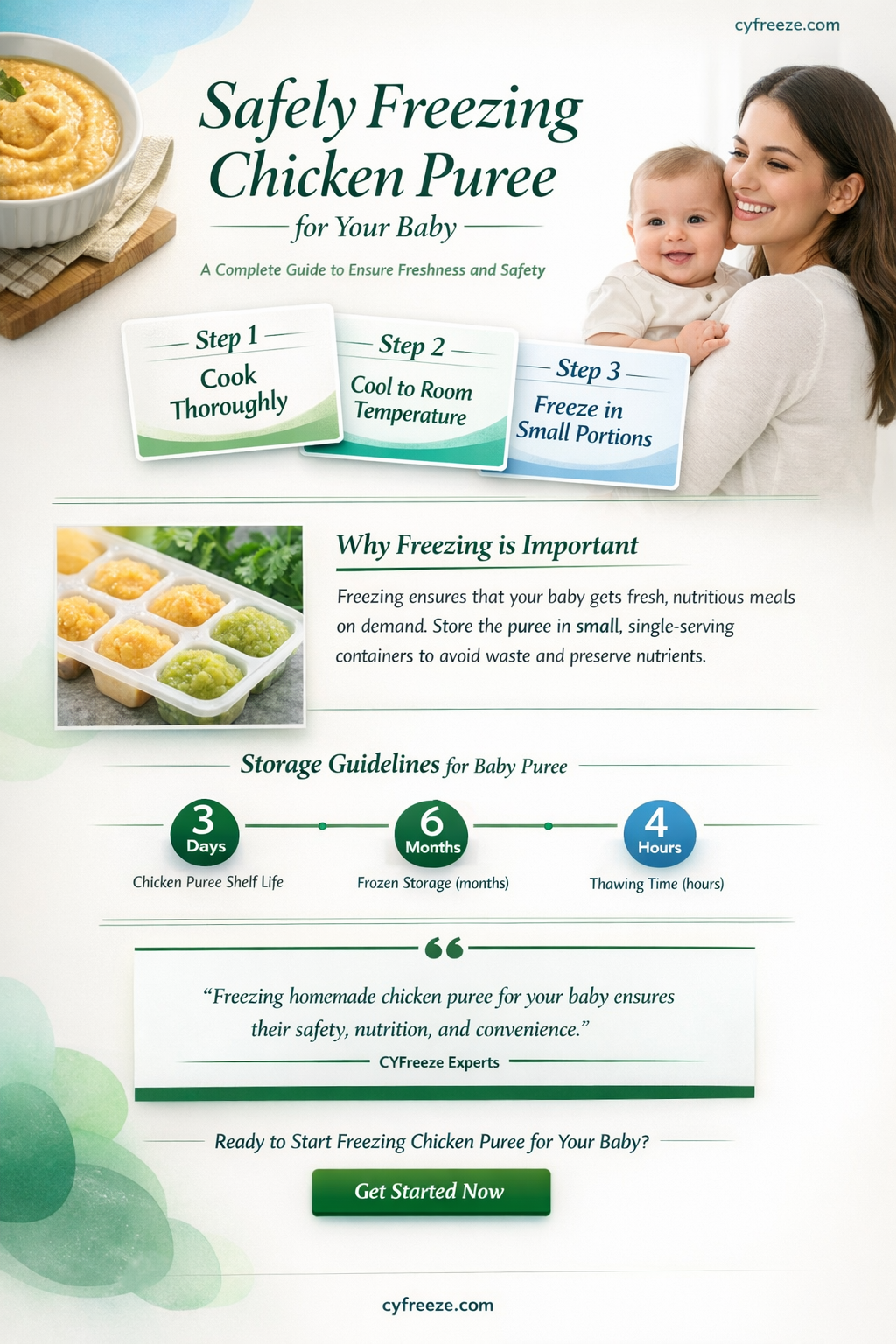 can i freeze chicken puree for baby