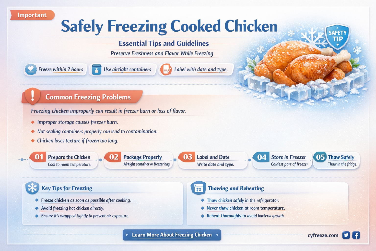 can i put cooked chicken in the freezer