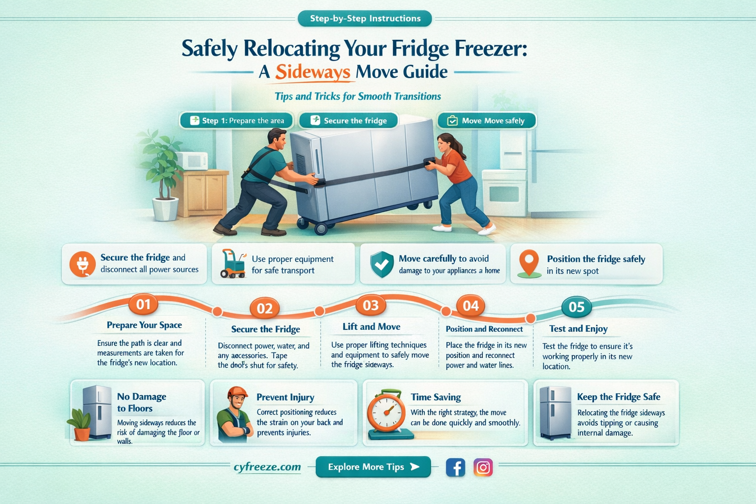 can i move a fridge freezer on its side