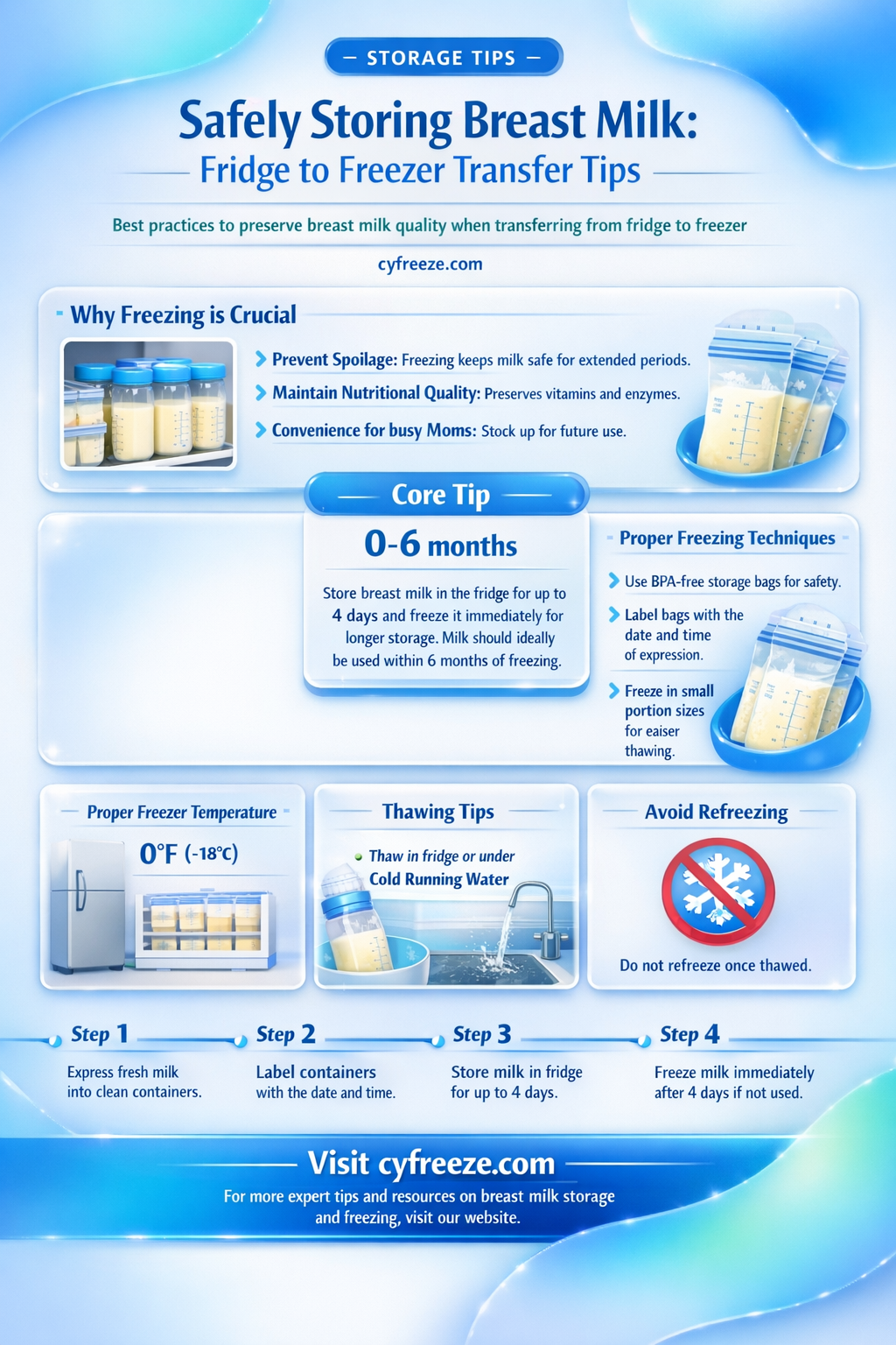 can i yransfer my breastmilk from thr fridge to freezer
