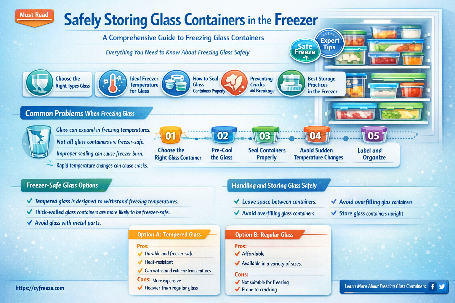 can i put glass container in freezer