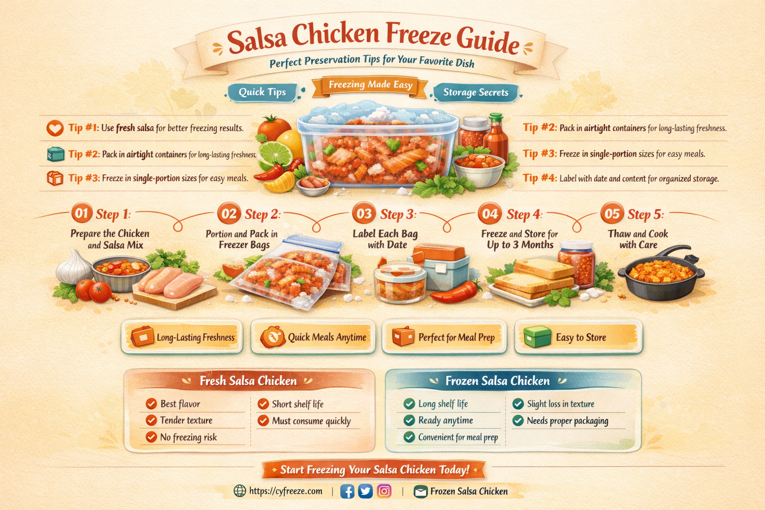can i freeze salsa chicken