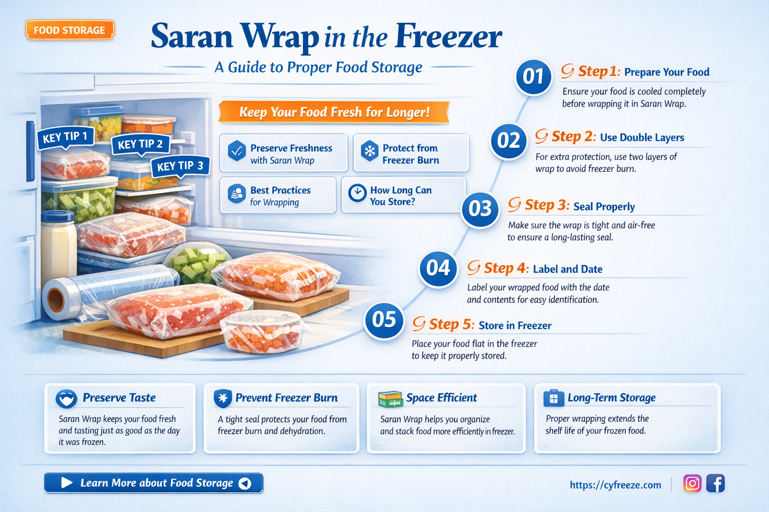 are you supposed to put saran wrap in the freezer