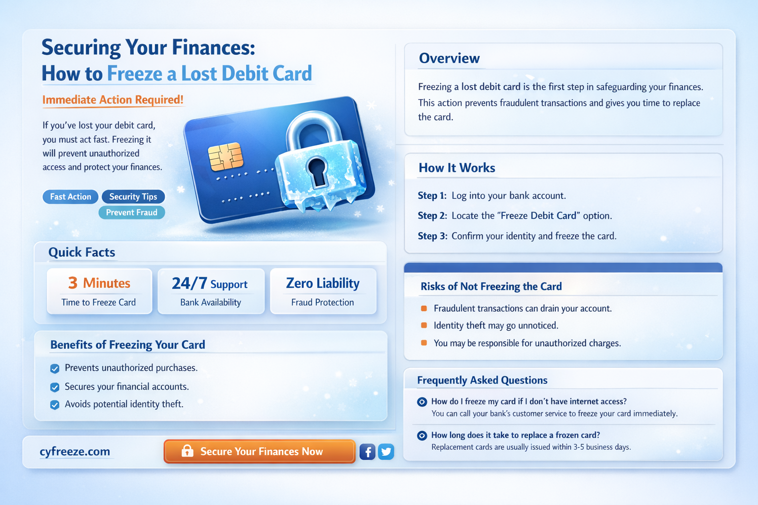 can i put a freeze on a lost debit card