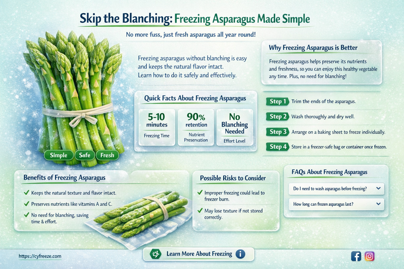 can i just put asparagus in the freezer without blanching
