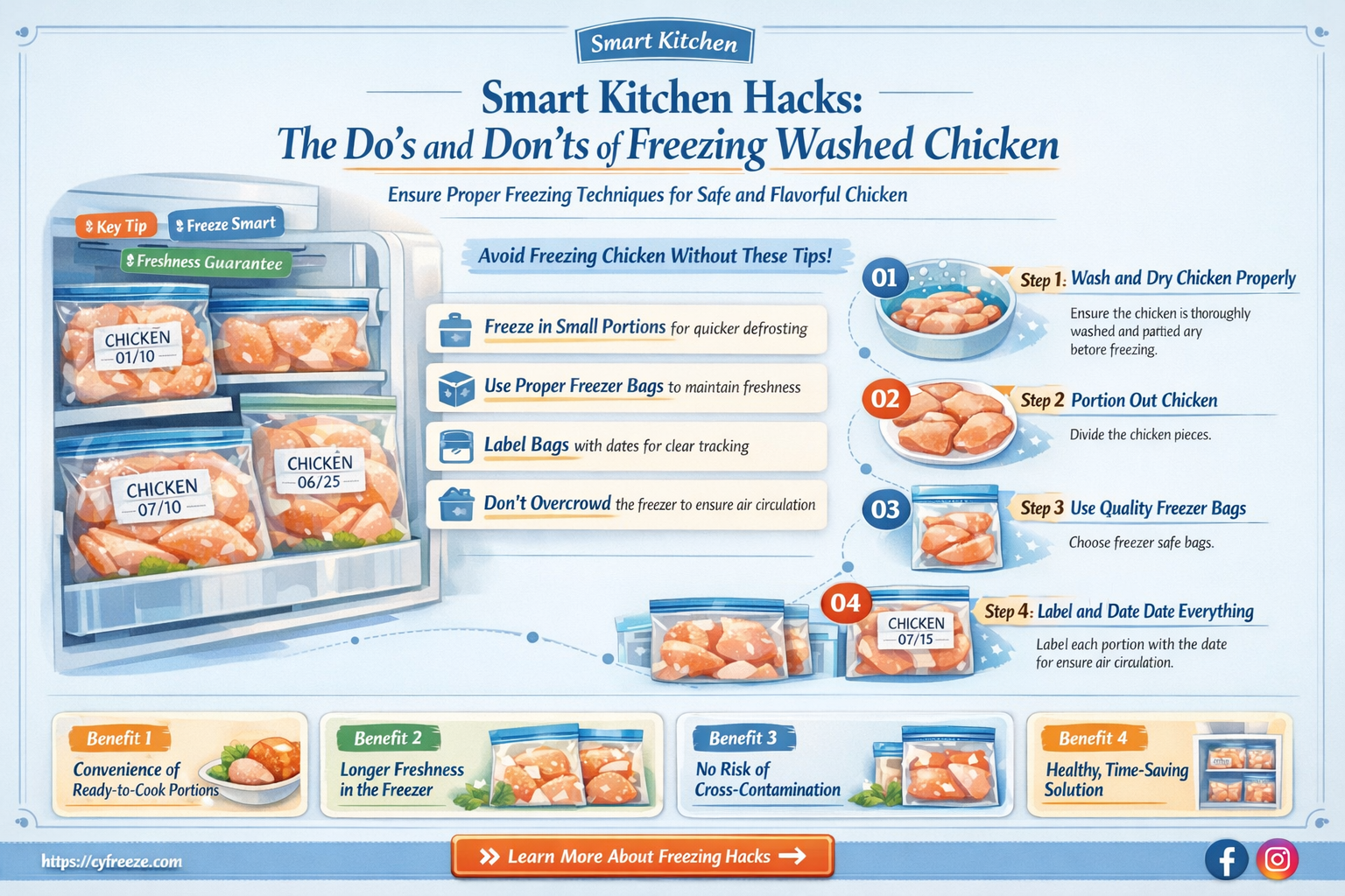 can i freeze washed chicken