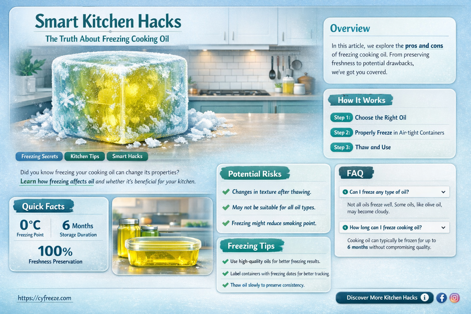 can i freeze cooking oil